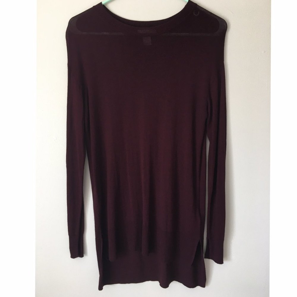 H&M Maroon Long Sleeve Tunic Sweater